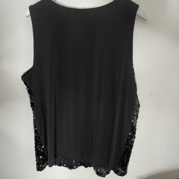 Avenue Women's Sequin Tank Top Size 22/24 Black - Picture 6 of 8